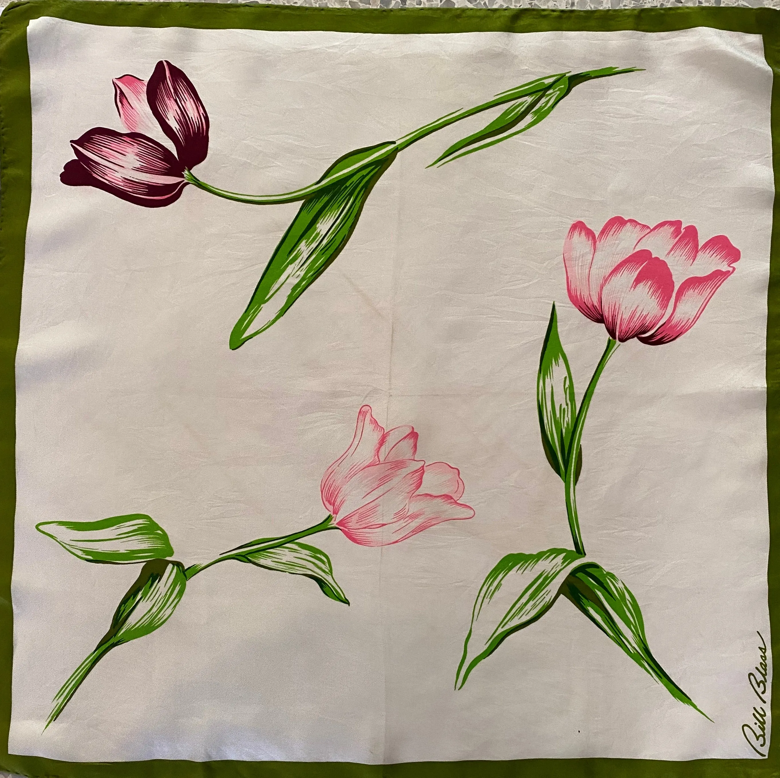 1960s Bill Blass Silk Scarf