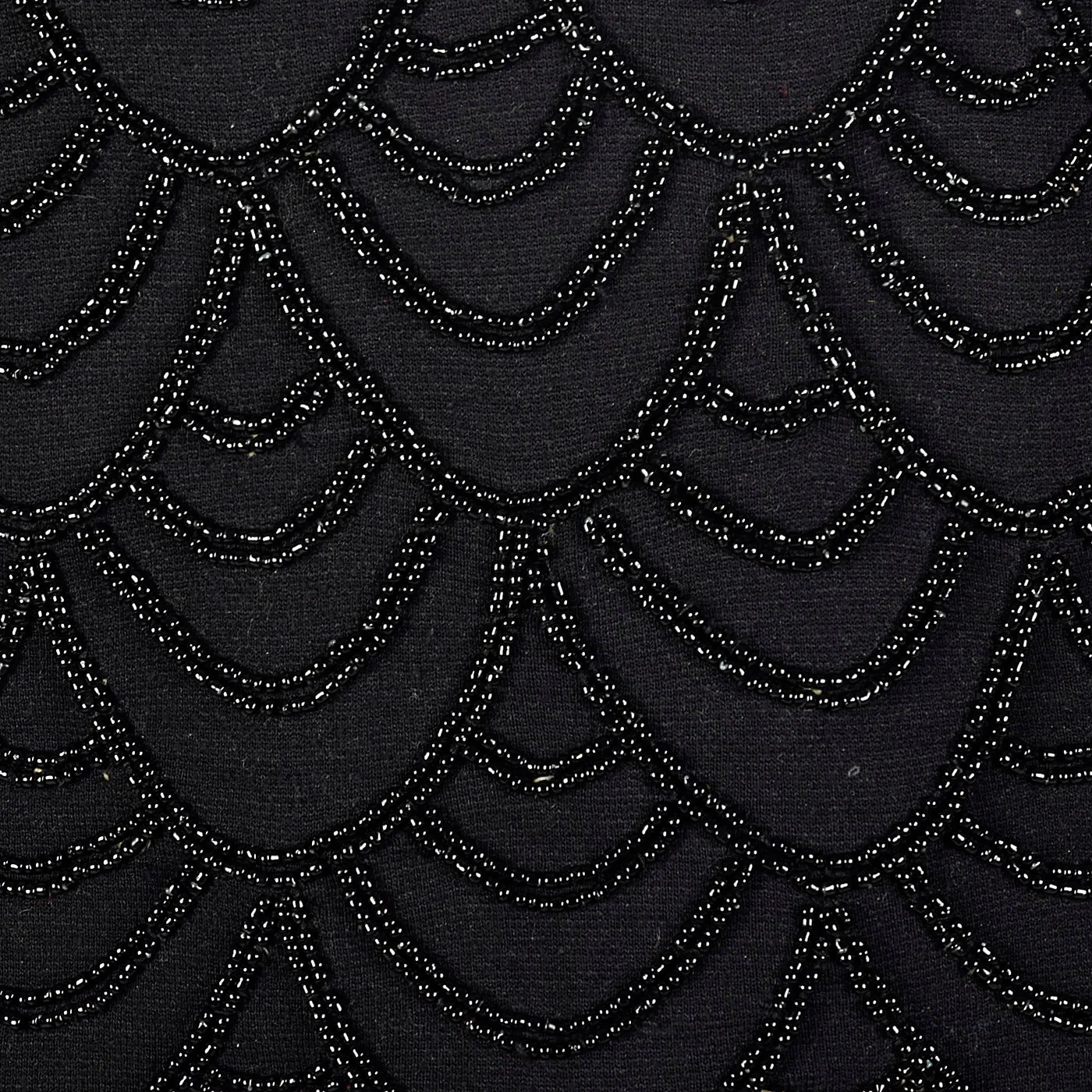 1990s Carmen Marc Valvo Black Knit Dress with Beading