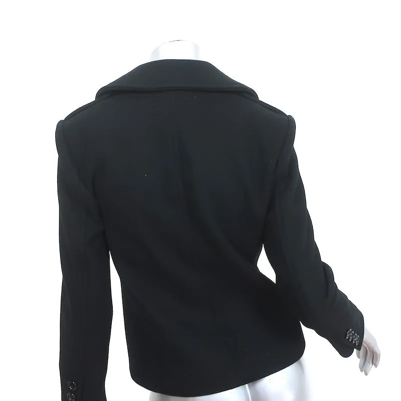 Celine Short Peacoat Black Wool Size 36 Double Breasted Jacket