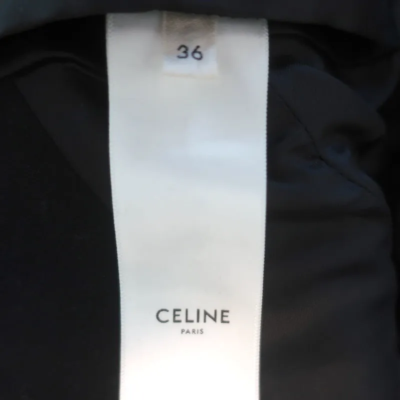 Celine Short Peacoat Black Wool Size 36 Double Breasted Jacket