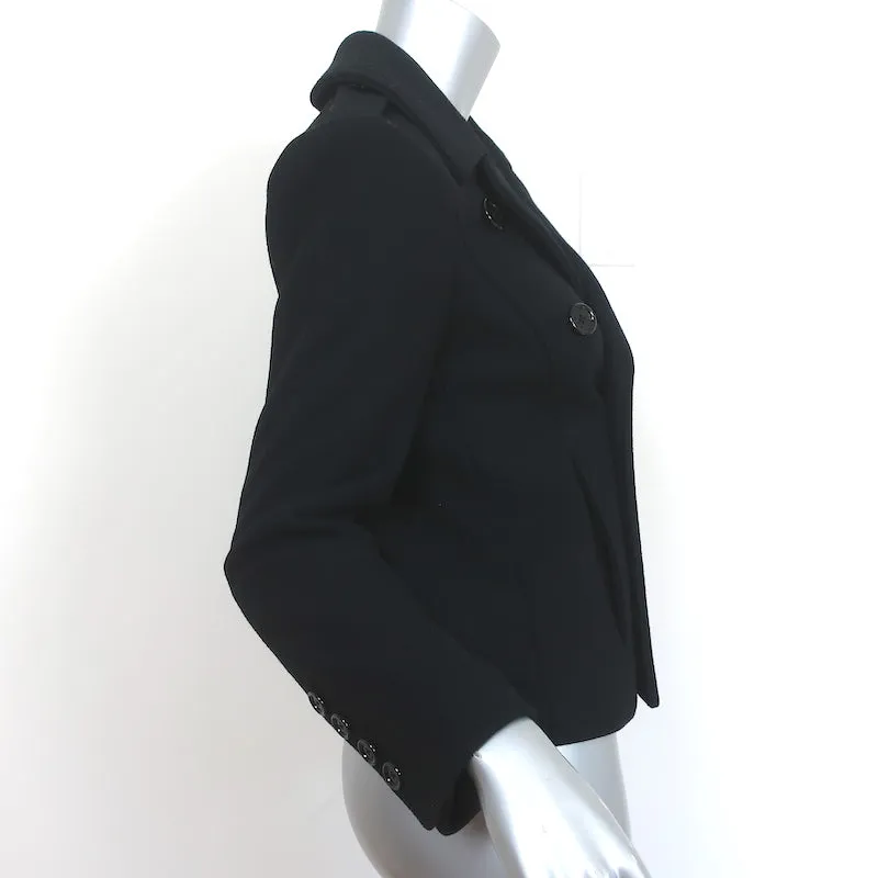 Celine Short Peacoat Black Wool Size 36 Double Breasted Jacket