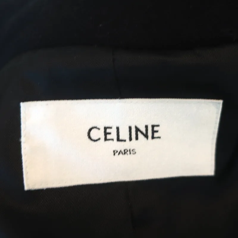 Celine Short Peacoat Black Wool Size 36 Double Breasted Jacket