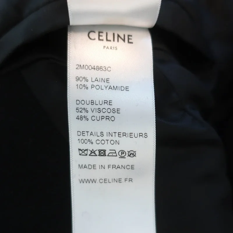 Celine Short Peacoat Black Wool Size 36 Double Breasted Jacket