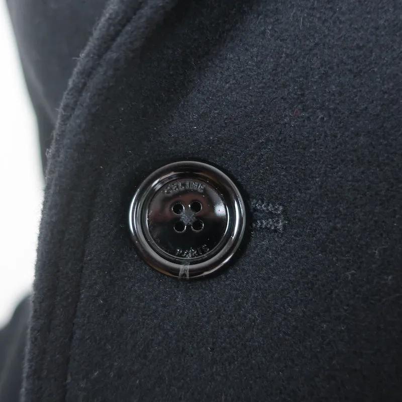 Celine Short Peacoat Black Wool Size 36 Double Breasted Jacket