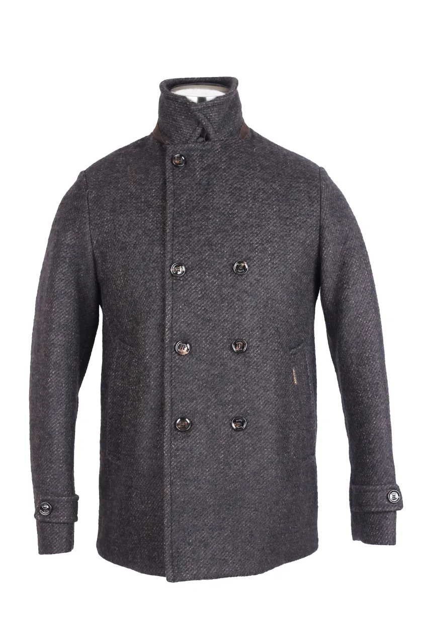 Double-breasted Down Parka Jacket w/ Removable Bib