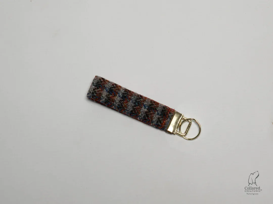 Harris Tweed Blue and Orange Multi Check Buckle Dog Collar