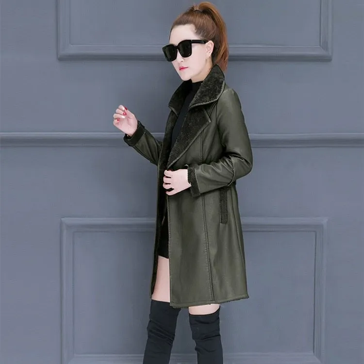 New 2018 Winter Women Faux Lambs Wool Coat Faux Suede Leather Jackets Thick Warm Shearling Coats