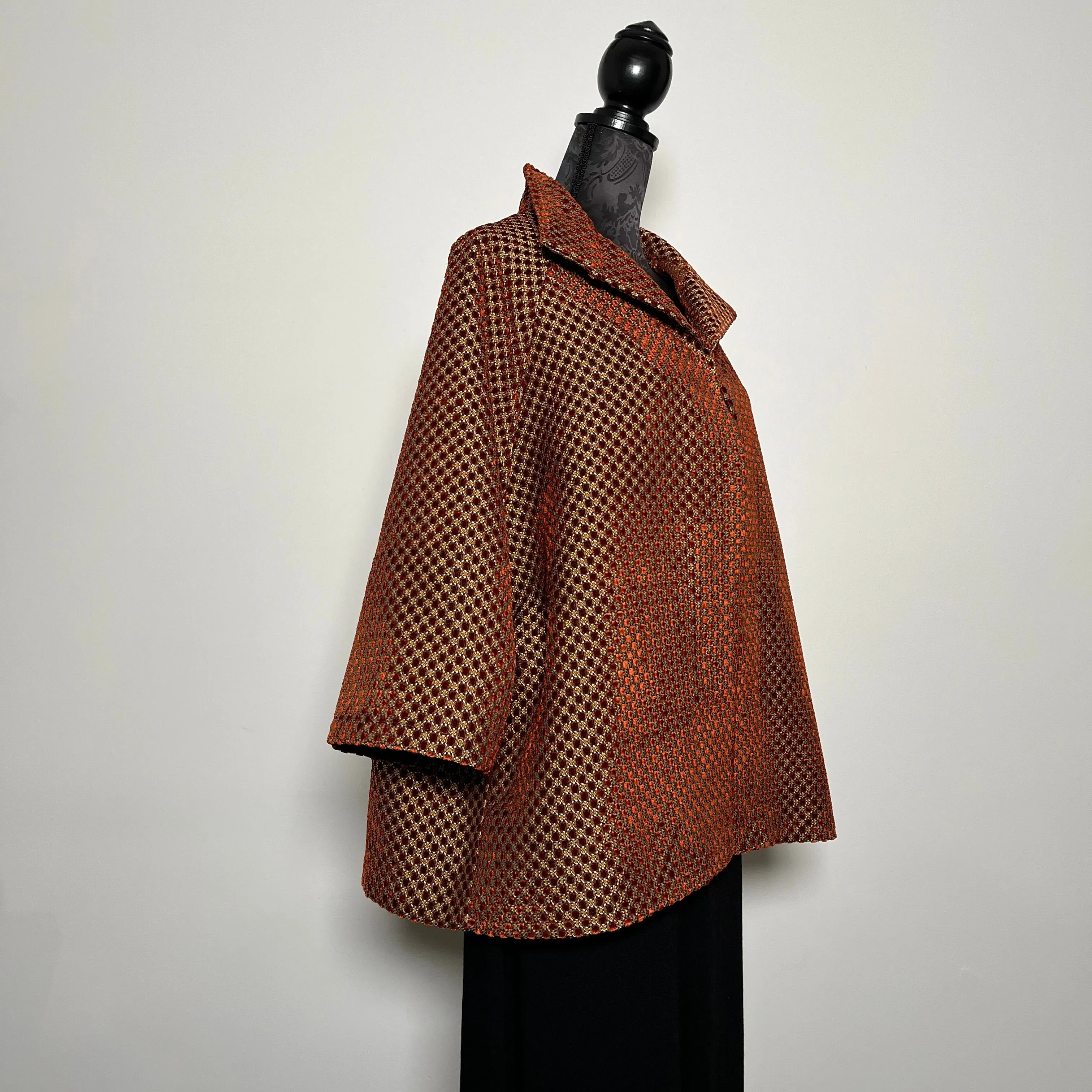 One Of A Kind Swing Coat - Winter auburn velvet