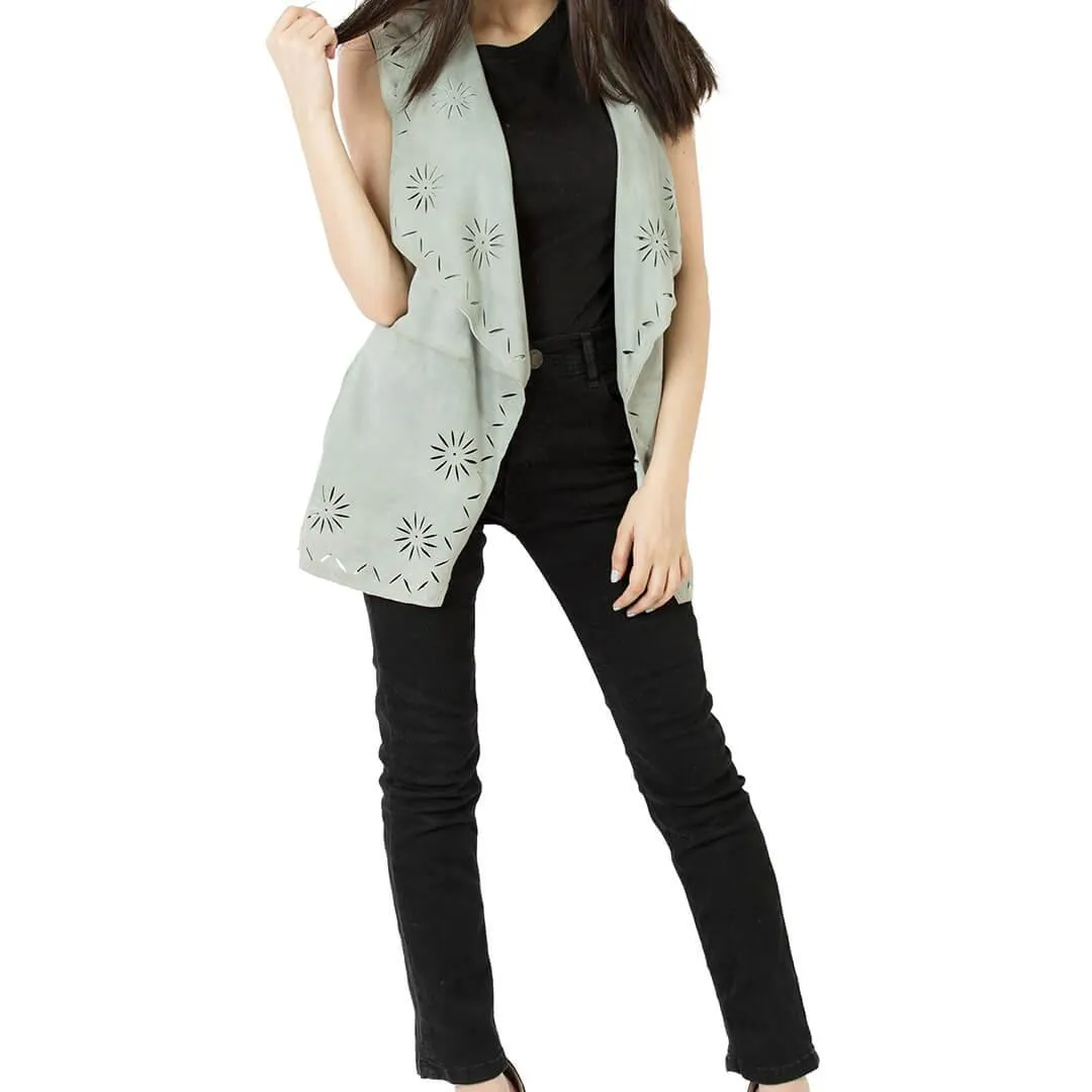 Suede Leather Long Vest