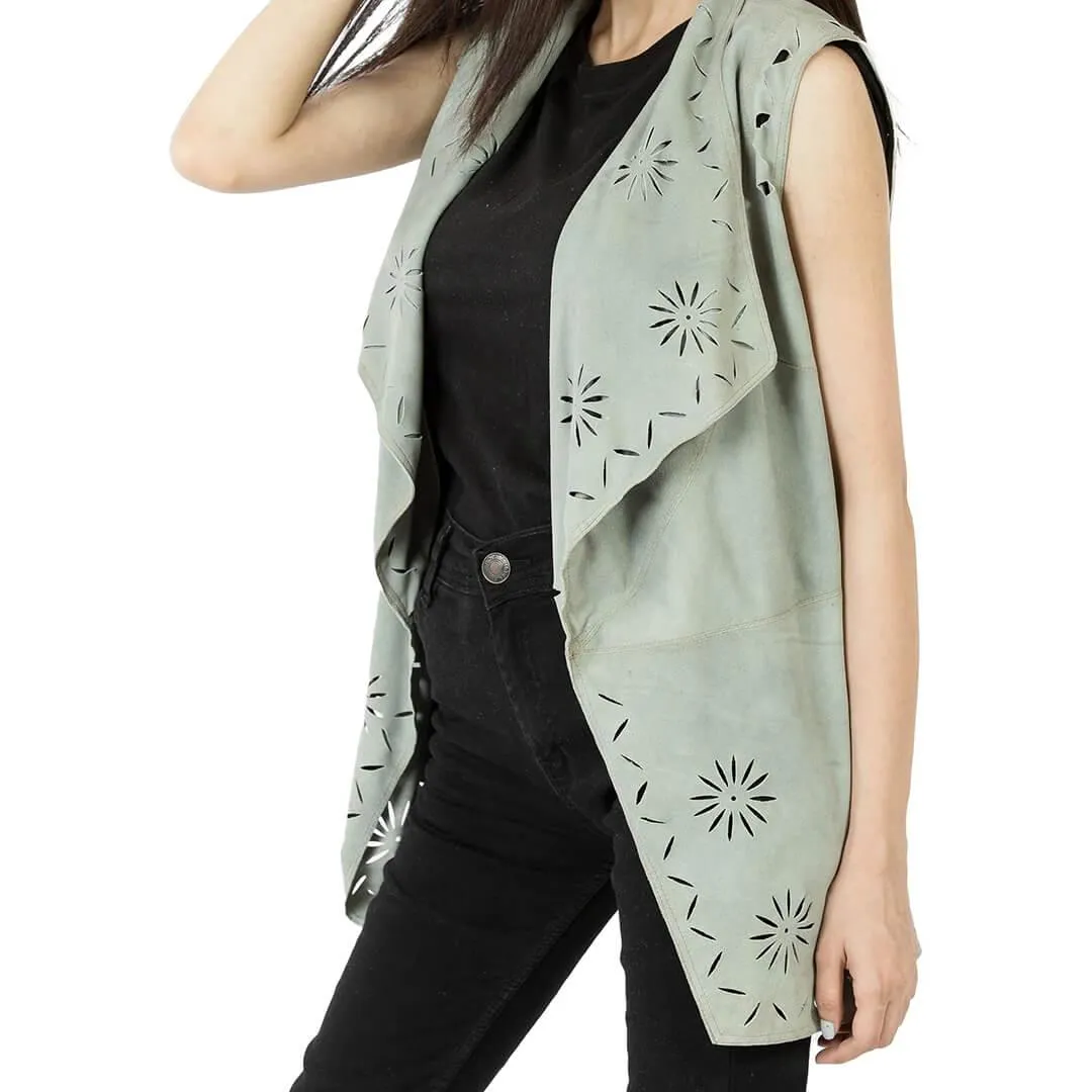 Suede Leather Long Vest