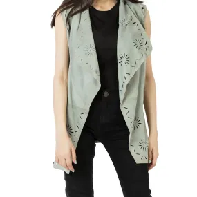 Suede Leather Long Vest