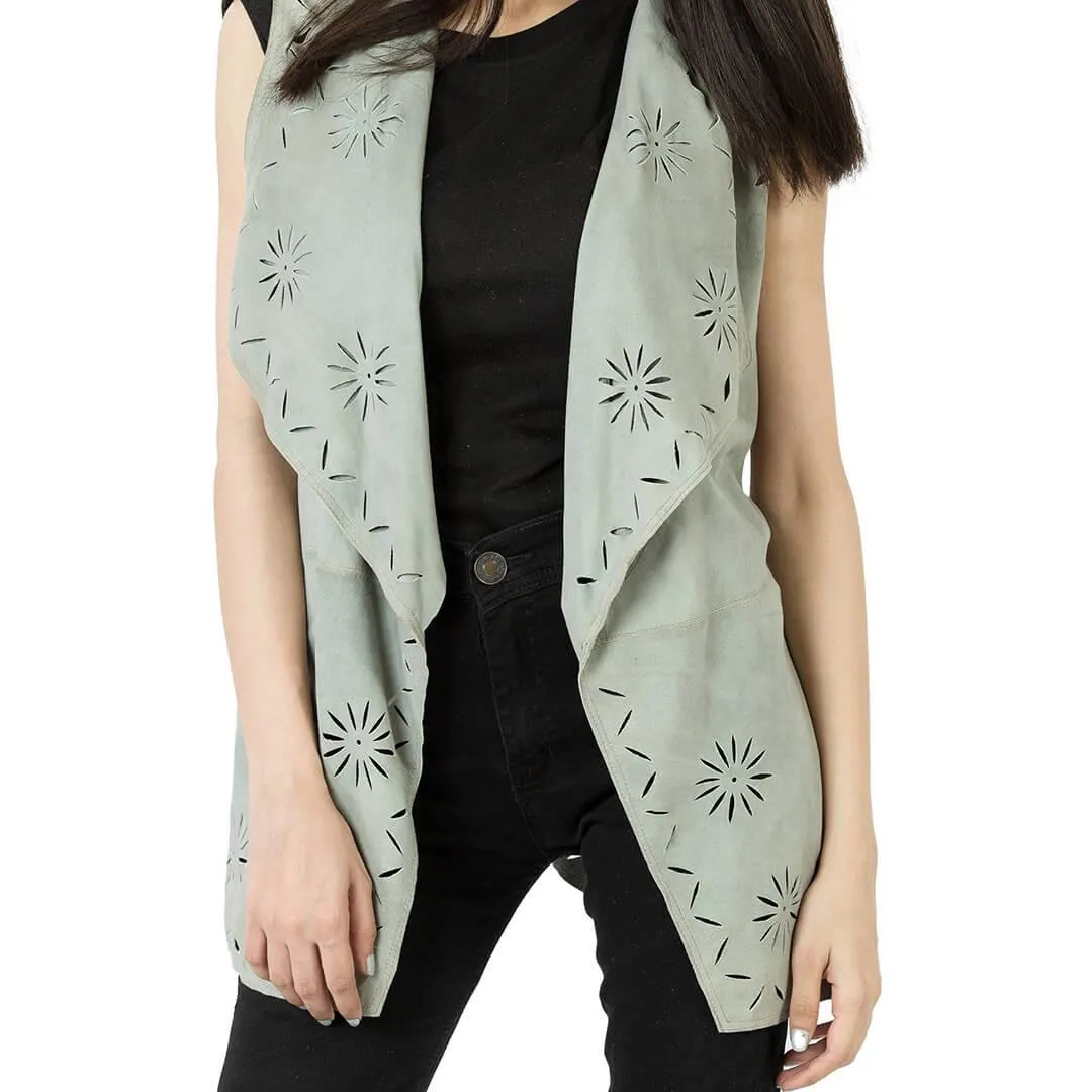 Suede Leather Long Vest