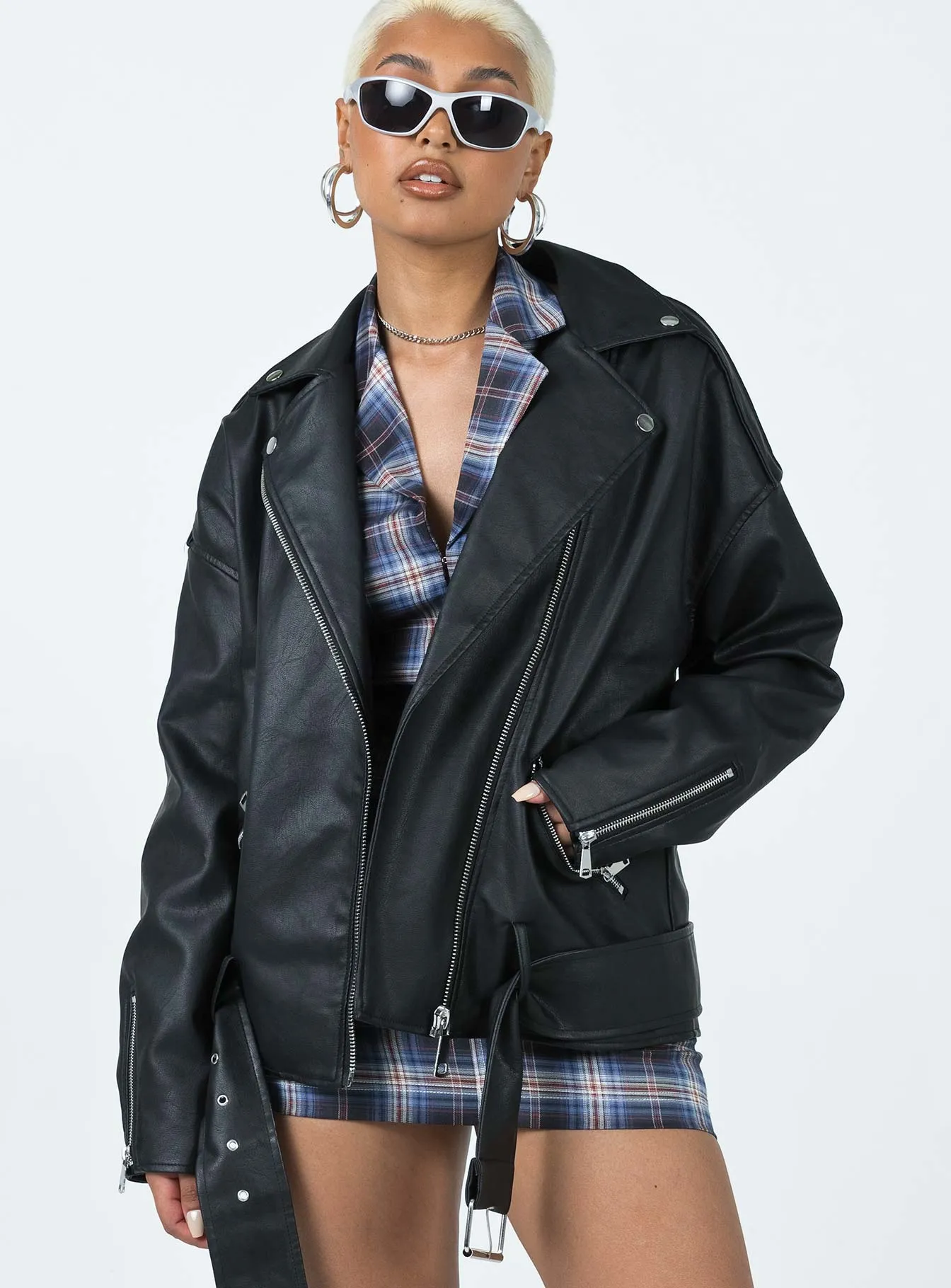 The Xaiver Faux Leather Jacket Black