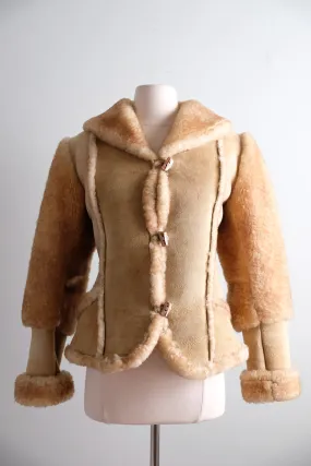 Vintage 1970's Shearling Suede Chubby Jacket / SM