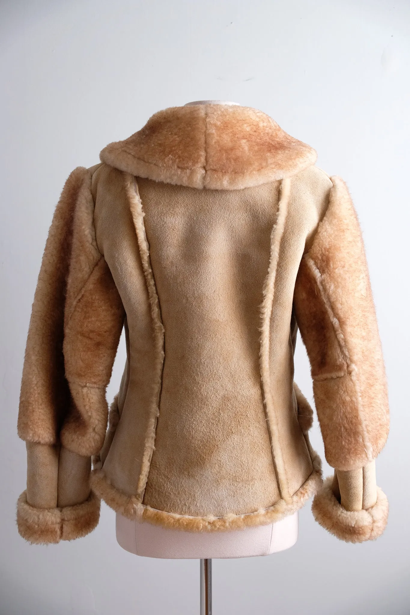 Vintage 1970's Shearling Suede Chubby Jacket / SM