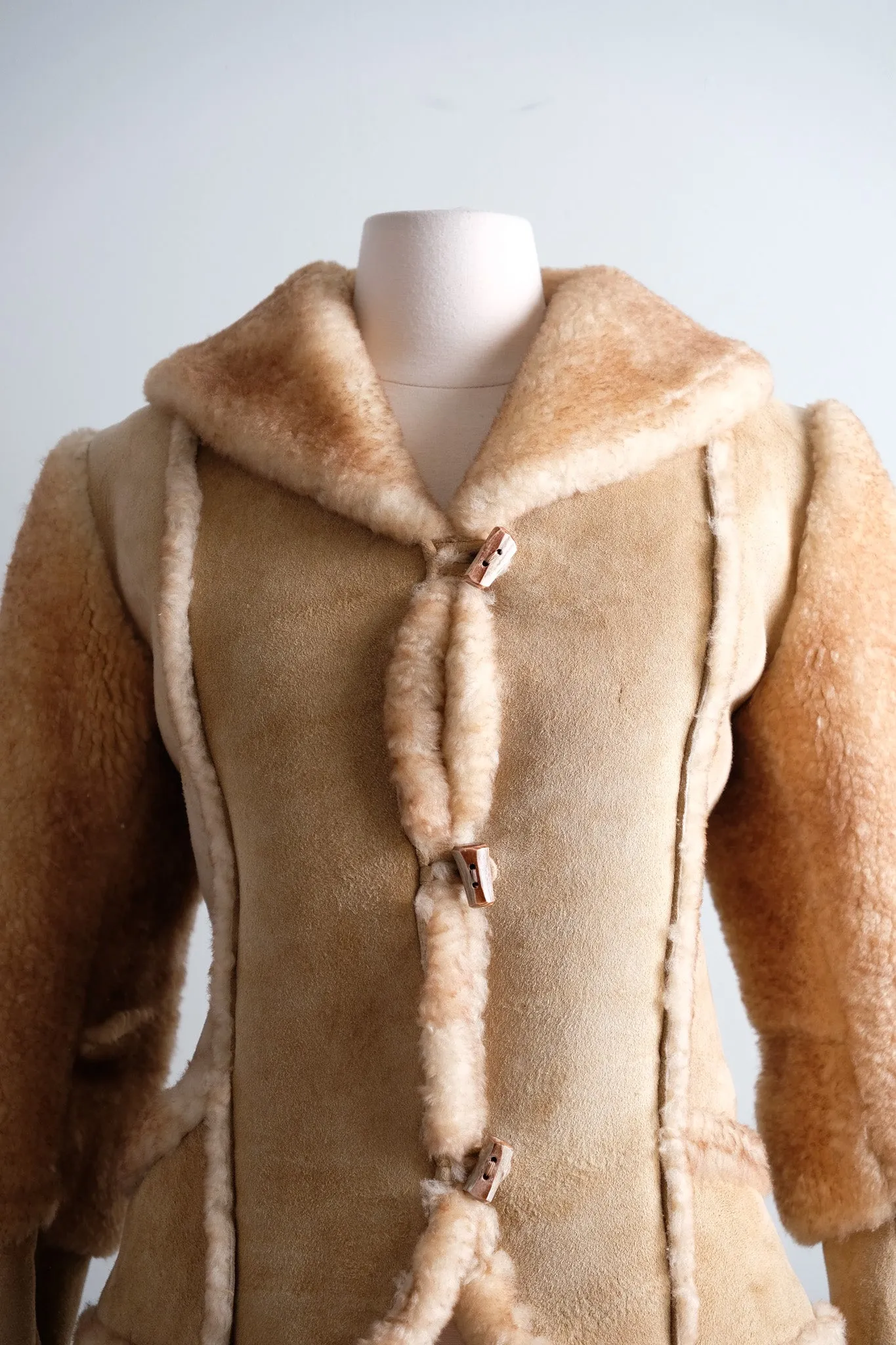 Vintage 1970's Shearling Suede Chubby Jacket / SM