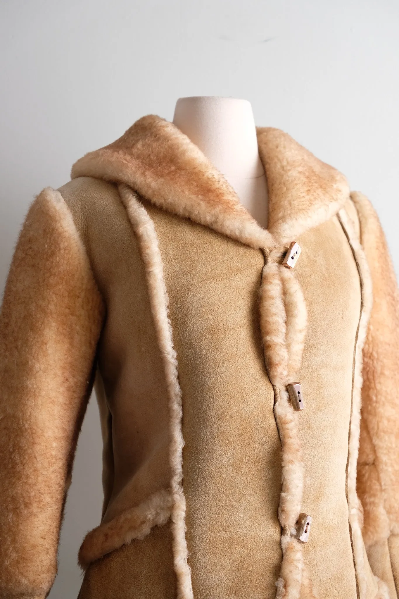 Vintage 1970's Shearling Suede Chubby Jacket / SM