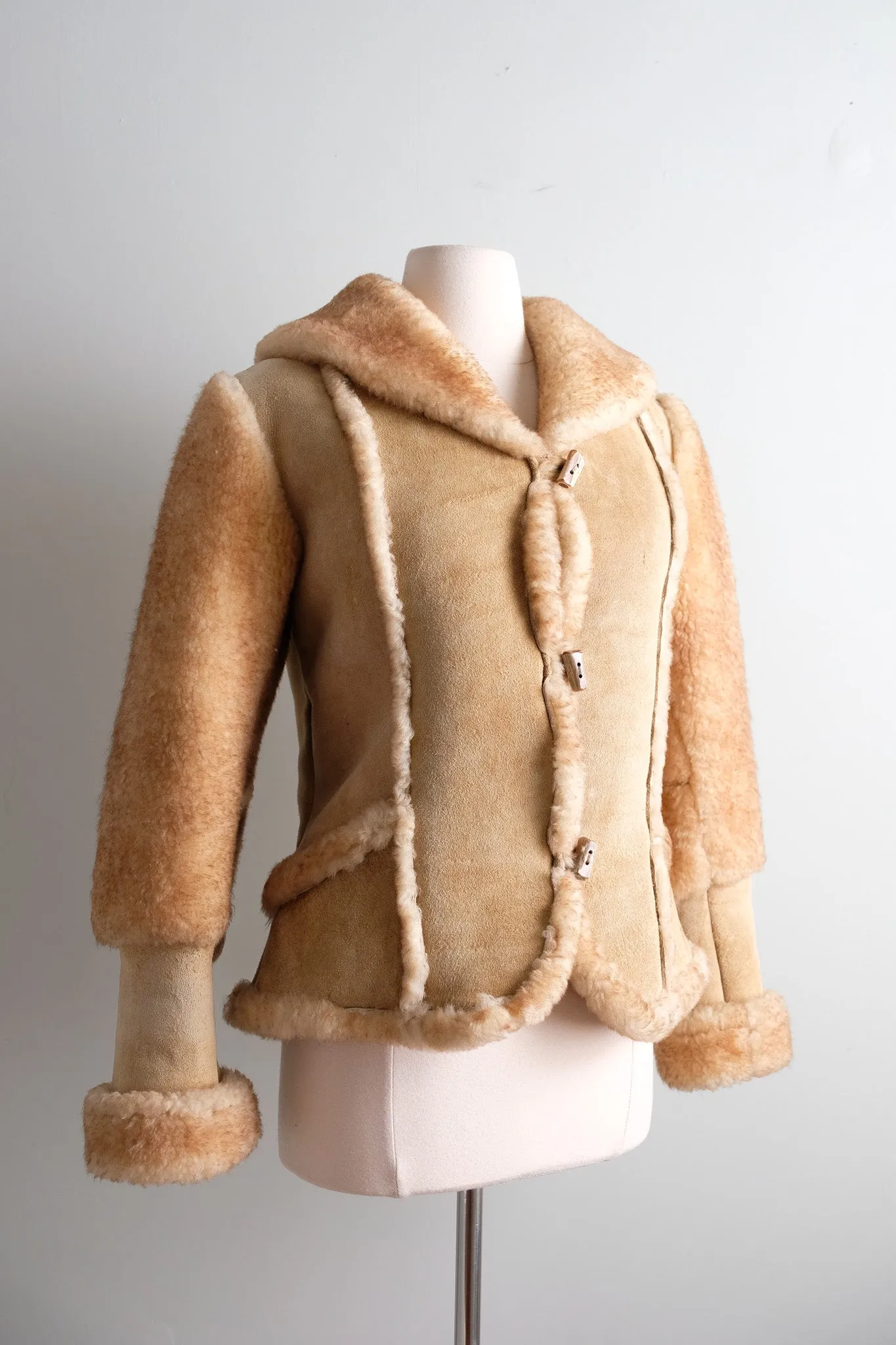 Vintage 1970's Shearling Suede Chubby Jacket / SM