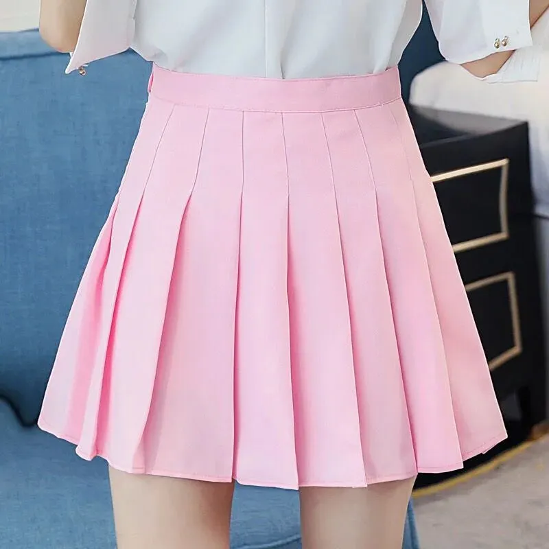 XS-3XL Harajuku 2020 Women Fashion Summer high waist pleated skirt Wind Cosplay plaid skirt kawaii Female Skirts