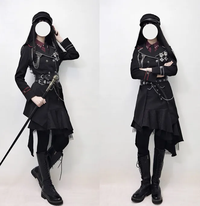 YourHighness~Gothic Lolita Suits Red Black Coat and SK
